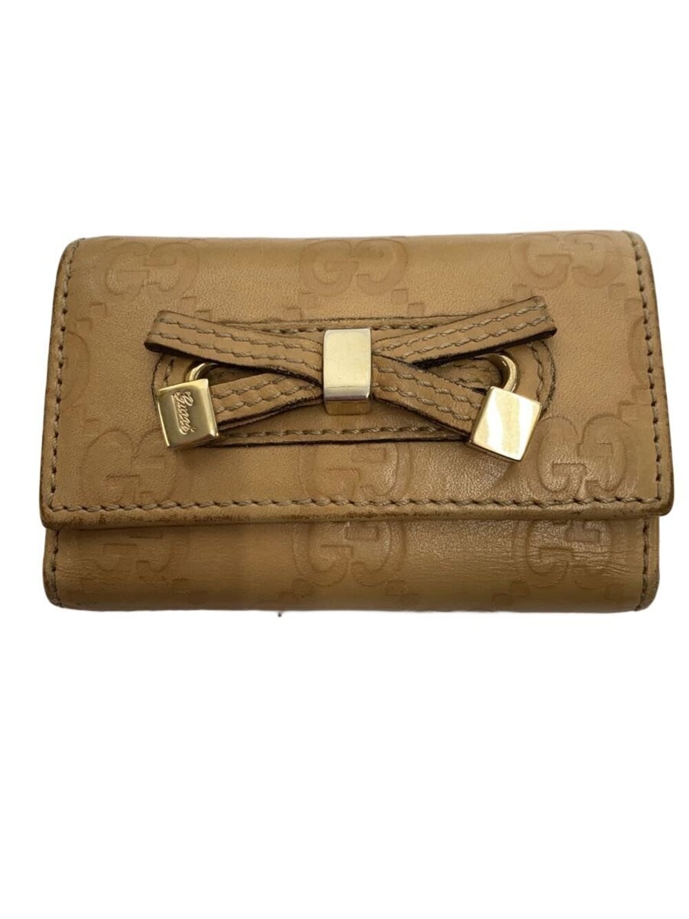 Gucci Key Case Wallet Princy Gucci Guccissima Leather Beige Cream